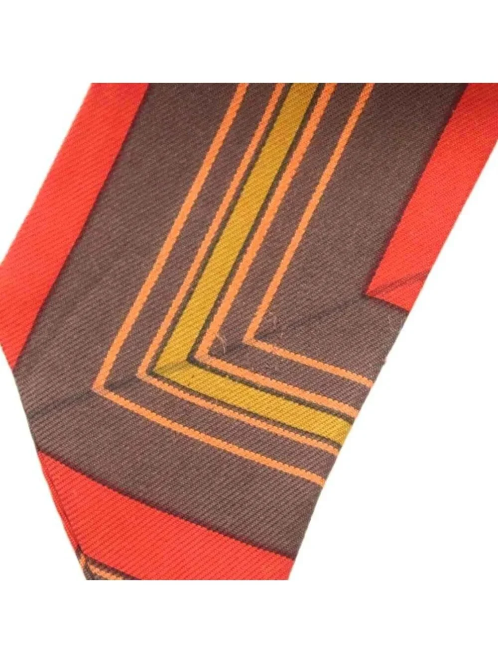 Hermes Rocabar Scarf All Over Pattern Silk Orange Red Brown